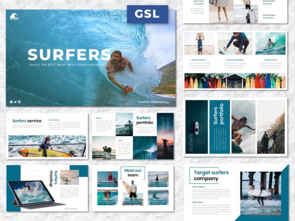 Surfers: Elevate Your Brand with This Creative Google Slides Template
